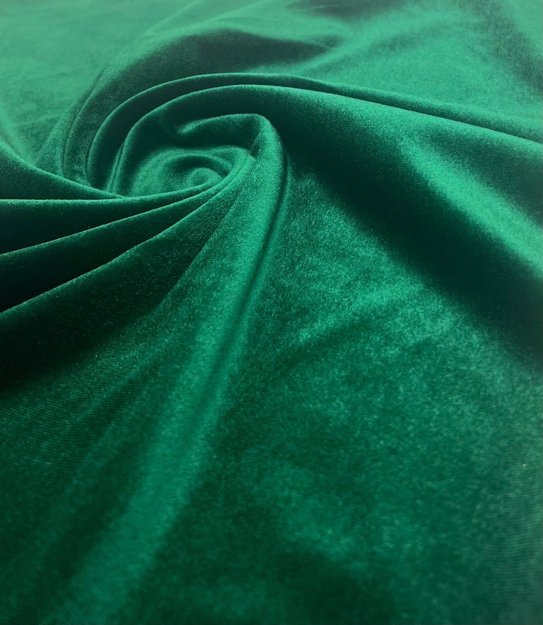 Bottle Green Plain Velour Spandex Stretch Fabric - T9 Fabrics